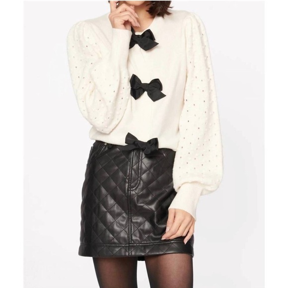 Cami NYC Black “Macy” Quilted Faux Leather Mini Skirt Size 2 New Without Tags! - Picture 4 of 10